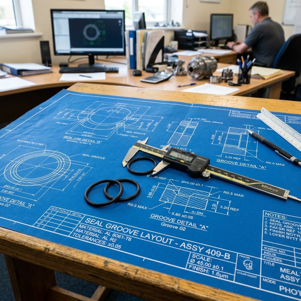 Engineering drawing of a seal groove