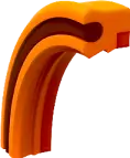 Orange hydraulic piston seal profile